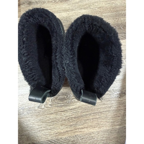 No. 6 Black Leather Mules with Wooden Heel - Picture 6 of 7